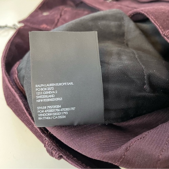 Club Monaco Super Slim Fit Corduroy Pants Burgundy - Picture 15 of 15